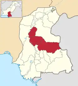 Map of Shaheed Benazirabad Division