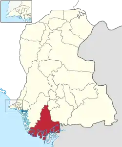 Map of Sindh with Sujawal District highlighted
