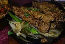 Seekh kebab (minced meat on skewers), a famous Pakistani food specialty