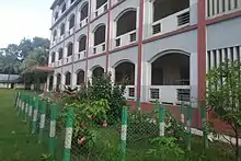 Flower garden beside the main academic building