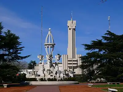 Palacio Municipal and fountain in Laprida (Buenos Aires)