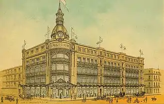 The former Palacio de Hierro, Historic Center, in a painting of 1908