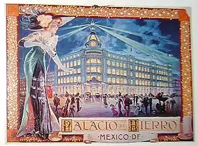 Postal of 1904 of the former Palacio del Hierro, Historic Center