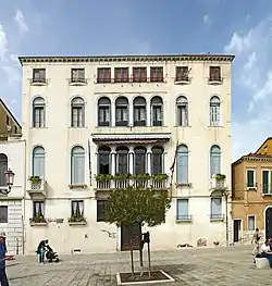 Palazzo Clary's facade on the fondamenta Zattere.