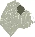 Location of Palermo within Buenos Aires