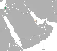 Map indicating locations of State of Palestine and Bahrain