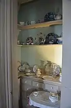A downstairs china closet