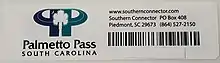 Palmetto Pass toll transponder