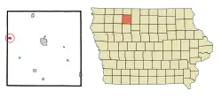 Location of Ruthven, Iowa