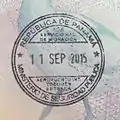 Old style entry stamp from Panama from 2015