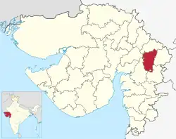 Location of the district in Gujarat