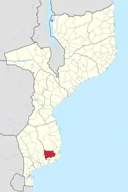 Panda District on the map of Mozambique