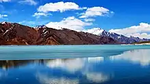 A photograph of Pangong Lake