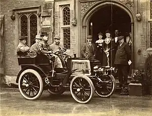 The Duke of York, Lord and Lady Llangattock, Sir Charles Cust and C.S. Rolls at 'The Hendre', 1900