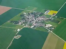 An aerial view of Pannecières