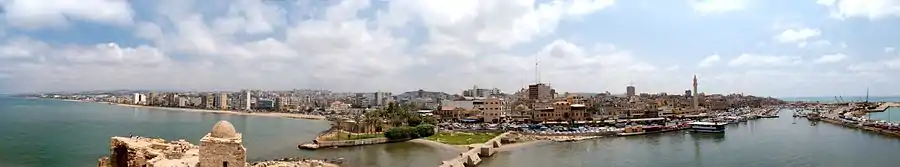 Panorama of Sidon as seen from the top of the Sea Castle, 2009