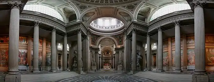 Fluted columns and pilasters inside The Panthéon, Paris