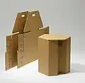 Falthocker cardboard stool, by Hans-Peter Stange, Berlin 1979