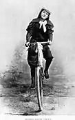 Miss Paquita Urrutia, one of the first female cyclist in Guatemala; she was the daughter of well known engineer Claudio Urrutia.
