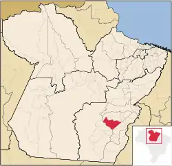 Location of Água Azul do Norte in the State of Pará