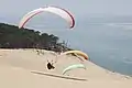 Paragliders above the dune