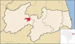 Location of Patos in Paraíba