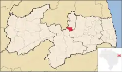 Location in Paraíba state