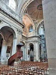 The transept and pulpit