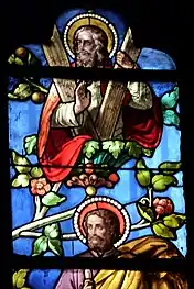 Detail of the Apostles window- St. Andrew (top) and Saint Simon