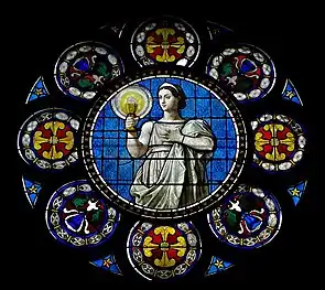 Rose window of the church, representing "Faith"