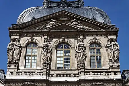 Caryatides on the Pavillon de l'Horloge, Louvre Palace (1639–40)