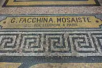 The signature in mosaic of Giandomenico Facchina