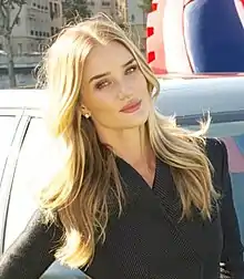 Colour photograph of Rosie Huntington-Whiteley in 2014