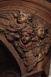 Carved decoration around organ of tribune