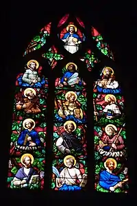 Window of Christ and the 12 Apostles, designed by Eugene Viollet-le-Duc, made by Antoine Lusson
