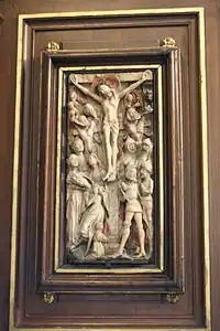 Alabaster relief of Christ on the Cross