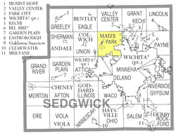 Location of Park Township in Sedgwick County