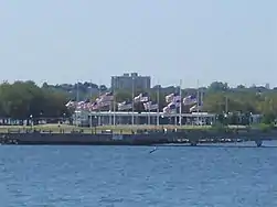 Flags at half-staff at the park