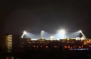 Das Parkstad Limburg Stadion unter Flutlicht im März 2010