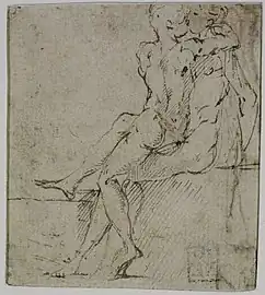 A second drawing by Parmigianino with similarities to image 10. Pen, ink on paper. 1524 - 1527