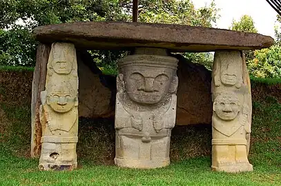 San Agustín Archaeological Park (UNESCO World Heritage Site), contains the largest collection of religious monuments and megalithic sculptures in Latin America and is considered the world's largest necropolis.