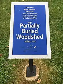 Partially Buried Woodshed plaque, Kent, OH, US
