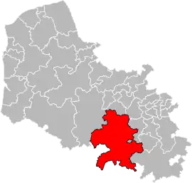 Location of Avesnes-le-Comte within the department