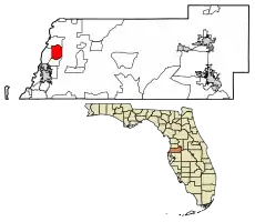 Location of Bayonet Point in Pasco County, Florida.