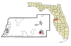 Location in Pasco County and the state of Florida