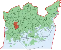 Position of Pasila within Helsinki