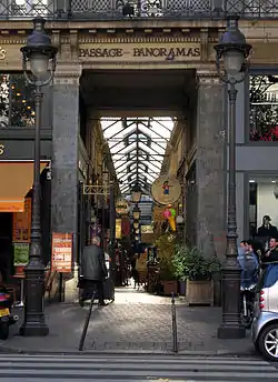 Passage des Panoramas, located in Paris, France. Opened in 1800.