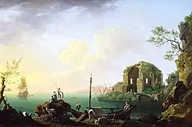 Italian Port Scene, Sunset (1770)