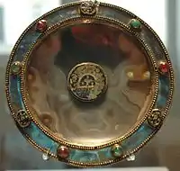Byzantine paten of sard, 6–7th century(?), with later mounts