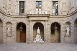 Neoclassical courtyard with Fountain of Neptune